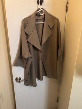 Papillon Oversized Taupe Open-Front Women's Jacket